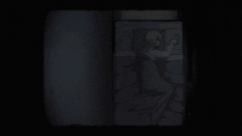 a drawing of a woman laying in bed with a cell phone