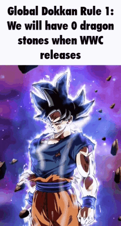 a picture of a cartoon character that says global dokkan rule 1