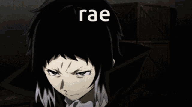 a close up of a person with the word rae on their head