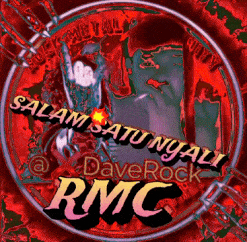 a logo for rmc shows a man holding a guitar