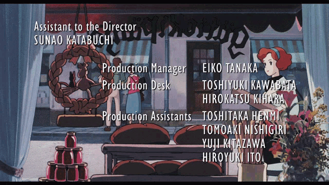assistant to the director sunao katabuchi production manager eiko tanaka production desk hirokatsu kihara