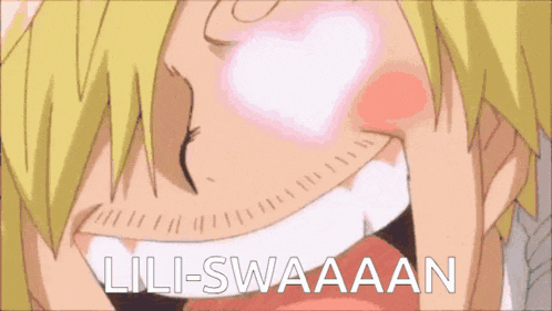 a cartoon of a man with a heart in his mouth and the words lili-swaaaan