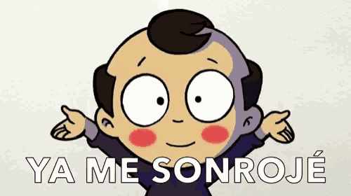 a cartoon character with the words ya me sonroje written below him