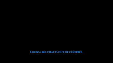 a man sits in front of a wall with the words " looks like chat is out of control "