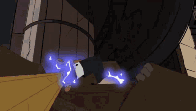 a cartoon drawing of a person with a lightning bolt coming out of their head