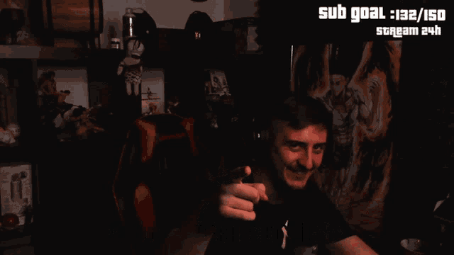 a man is pointing at the camera with the words faites pas les cons hein