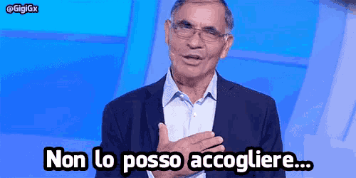 a man in a suit says " non lo posso accogliere "