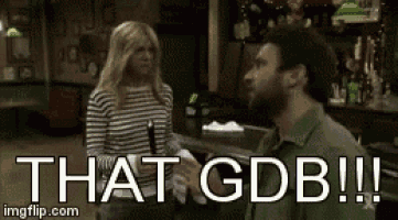 a man and a woman are shaking hands in a bar and the woman says that gdb !!!