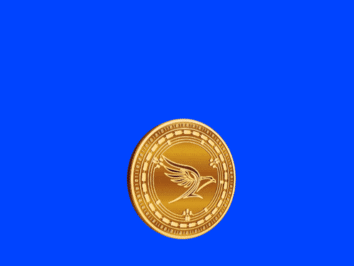 two bulls fighting over a gold coin with an eagle on it