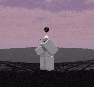 a roblox character with an angry face and a red arrow pointing to his head