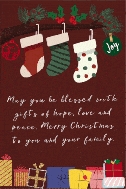 a christmas card that says may you be blessed with gifts of hope love peace merry christmas to you and your family