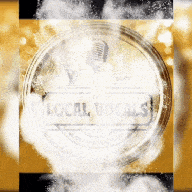 a logo for the local vocals with a microphone in the center