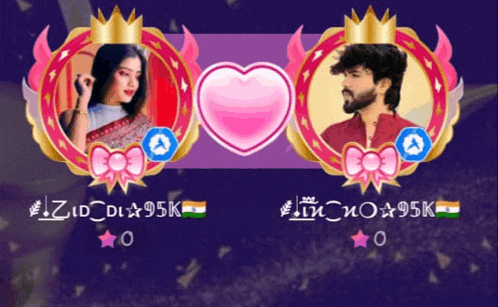 a picture of a man and a woman with their usernames on them
