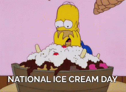 National Ice Cream Day GIF - National Ice Cream Day Homer Simpson The Simpsons GIFs