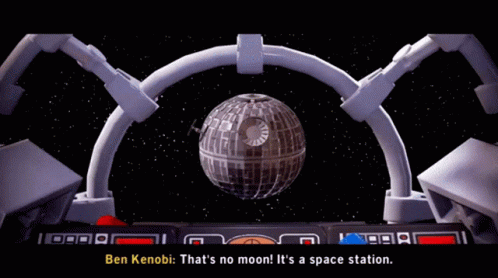 Lego Star Wars Ben Kenobi GIF - Lego Star Wars Ben Kenobi Thats No Moon GIFs