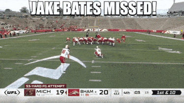 a football game between michigan and bham is being played
