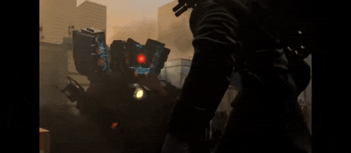 a blurred image of a person holding a gun