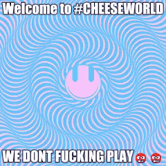 an optical illusion that says welcome to #cheeseworld