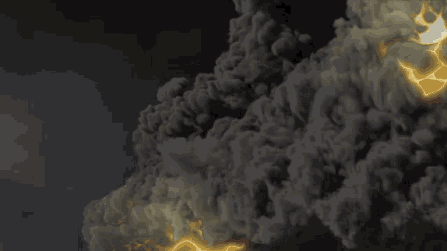 a large explosion with a lot of smoke and fire coming out of it