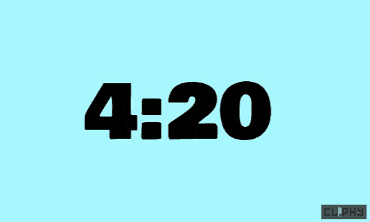 4:20 is written on a blue background with a colorful pattern