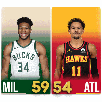 two basketball players with the numbers 34 and 11 on their jerseys