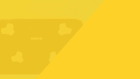 a renpho smart scale is displayed on a blue and yellow background