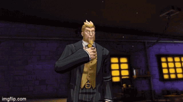 a man in a suit is taking a picture of himself with imgflip.com in the lower right corner