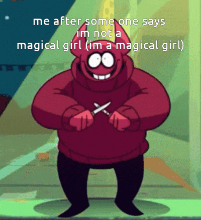 a cartoon character says me after some one says im not a magical girl