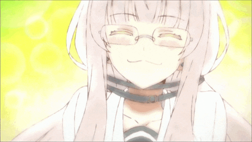 a drawing of a girl with glasses and a choker