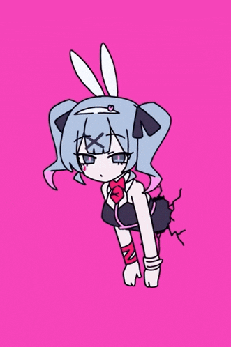 a drawing of a girl with a bunny head