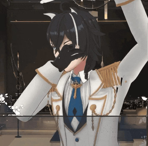 a 3d model of a man in a white suit