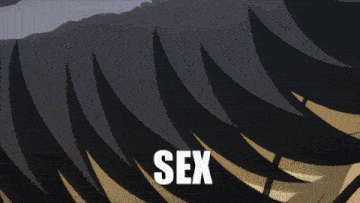 a cartoon of a man screaming with the word sex on the bottom