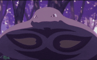 a purple and black snake is standing in a purple forest