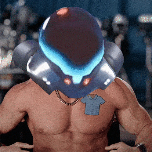 a shirtless man with a shirt on his chest has a helmet on his head