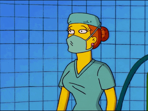 a cartoon of a nurse pushing a button that says " low car smoke "
