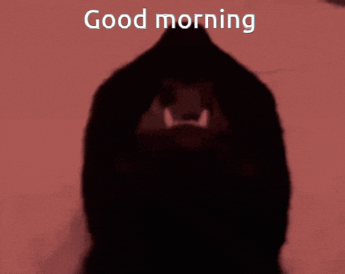 a silhouette of a person with the words " good morning " on the bottom