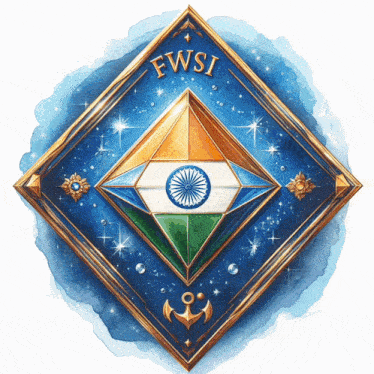 a diamond shaped emblem with the word fwsi written on it