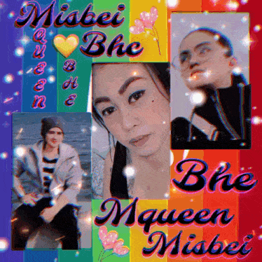 misbei queen bhe mqueen misbei is written on a poster