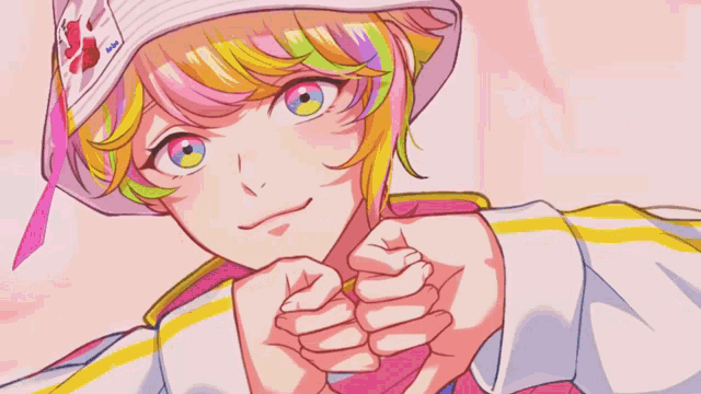 a colorful anime character with the words let 's go written in red