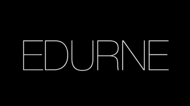 a black background with the word edurne in white letters