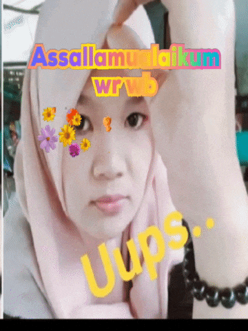 a woman with flowers on her face and the words assalamualaikum wrwb uups on the bottom right