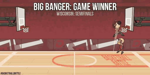 big banger game winner wisconsin semifinals is displayed on a basketball court