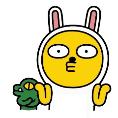 a yellow cartoon character with bunny ears and a question mark on his face .
