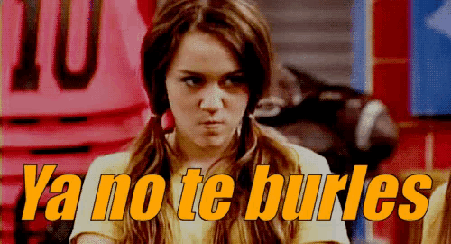 a girl with pigtails and the words ya no te burles on the bottom