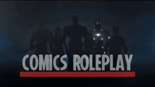 a group of superheros are standing next to each other with the words comics roleplay below them