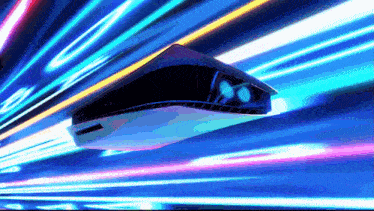 a video game console is flying through the air with a blue background