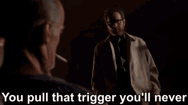 a man in a white jacket is holding a flashlight in his hand