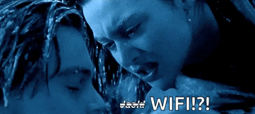 a man and a woman in the water with the words jack wifi written on the bottom