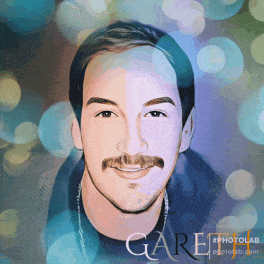a drawing of a man with a mustache and the words gare photolab.com