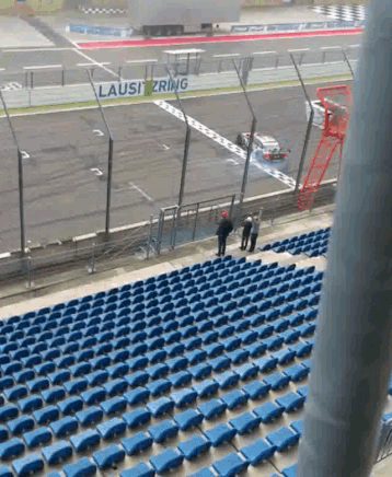 a race track with a sign that says lausitzring on it